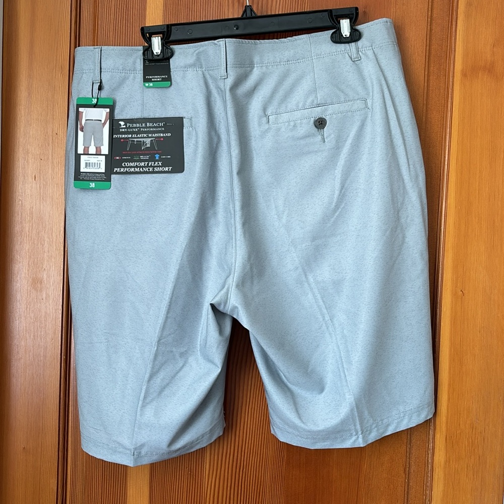 Pepple Beach Men's Dry-Luxe Performance Golf Shorts, Size 38, Gray - Picture 2 of 7